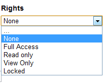 Rights Dropdown